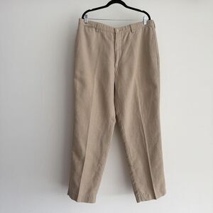 Polo Ralph Lauren Pants Mens 36x32 Khaki Tan Chino Linen Twill Made in USA